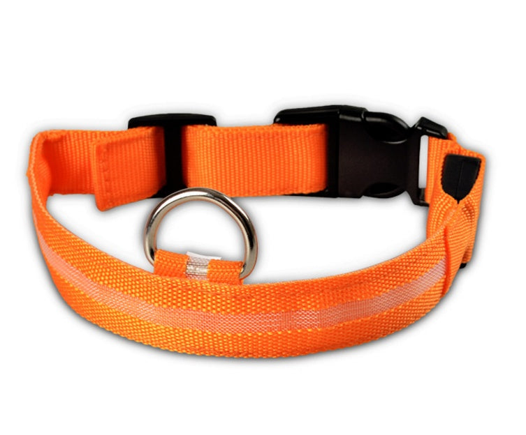 LED Safety Dog Collar-Glow in the Dark, Adjustable & Rechargable