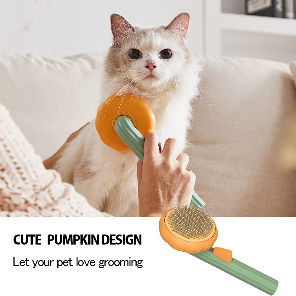 Self-Cleaning Pumpkin Pet Brush - For Dogs & Cats