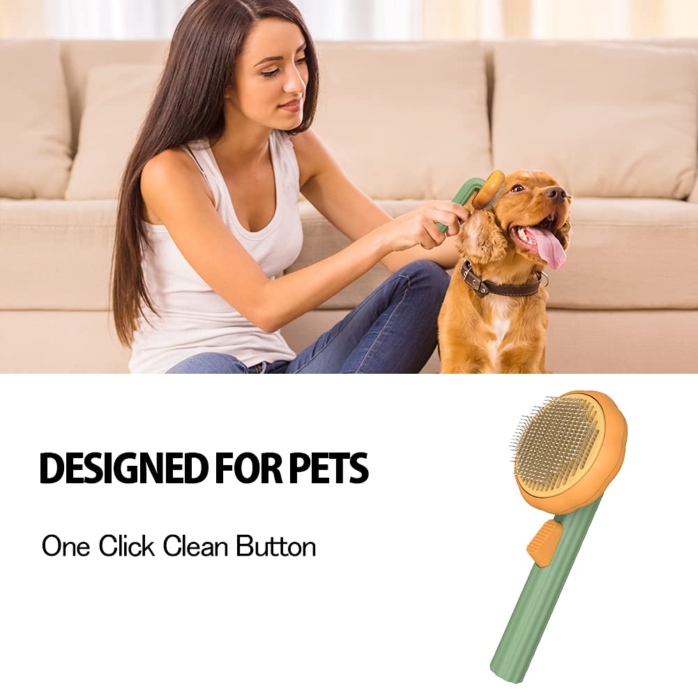 Self-Cleaning Pumpkin Pet Brush - For Dogs & Cats