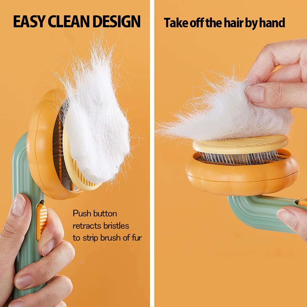 Self-Cleaning Pumpkin Pet Brush - For Dogs & Cats