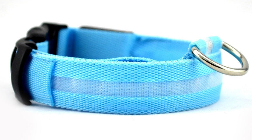 LED Safety Dog Collar-Glow in the Dark, Adjustable & Rechargable