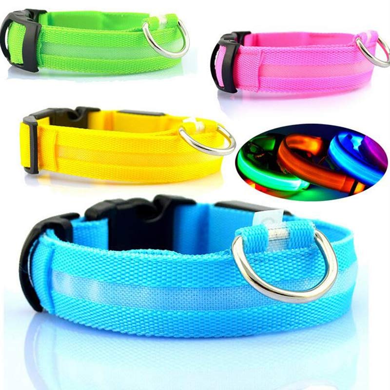 LED Safety Dog Collar-Glow in the Dark, Adjustable & Rechargable