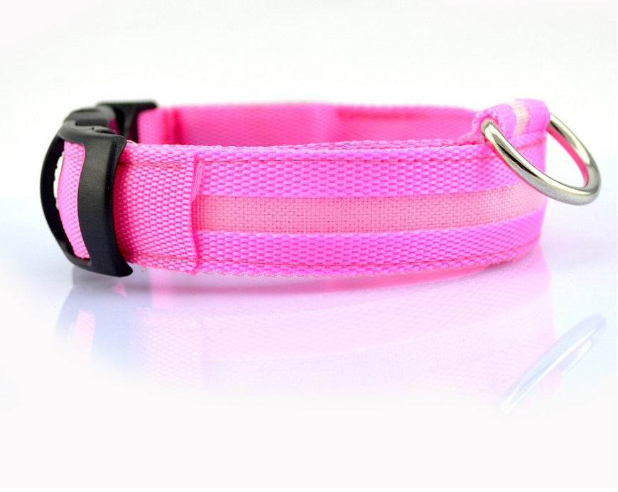 LED Safety Dog Collar-Glow in the Dark, Adjustable & Rechargable