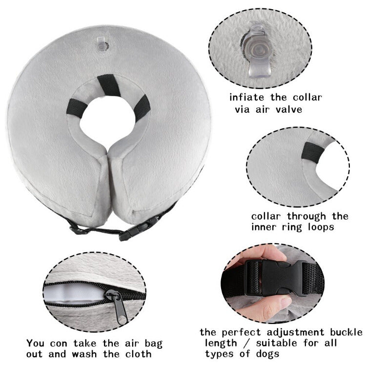 Inflatable Recovery Collar for Dogs & Cats - Soft Cone Alternative